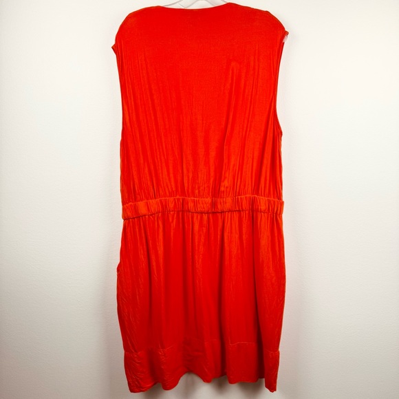 Kenneth Cole Orange Sleeveless Surplice Dress Size 2X - Picture 14 of 16